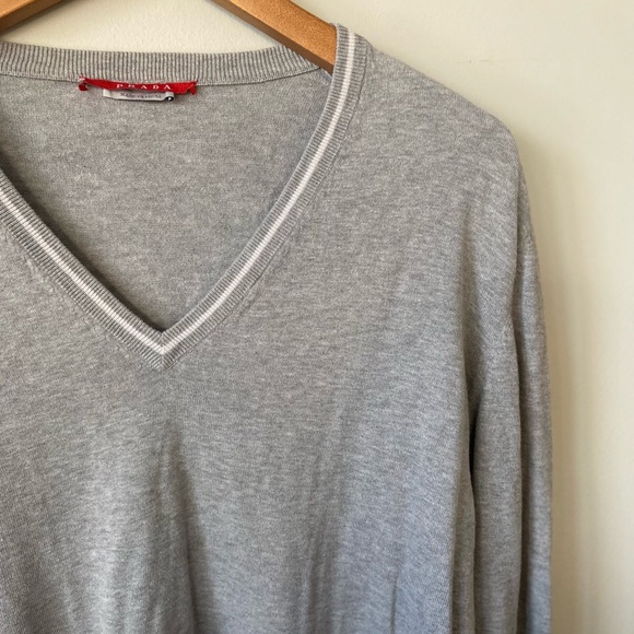 Mens Prada cotton vneck sweater - Picture 3 of 6